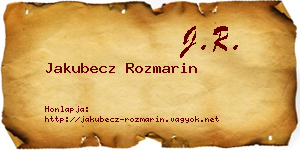 Jakubecz Rozmarin névjegykártya
